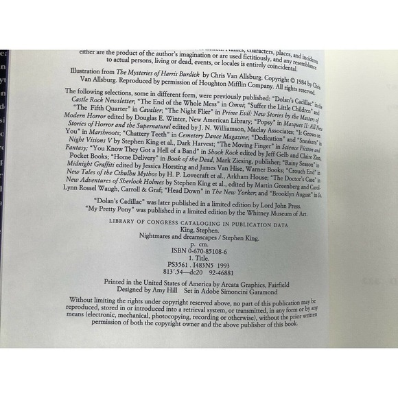 STEPHEN King Nightmares & Dreamscapes TRUE First Edition $27.50 VIKING Hardcover - Picture 7 of 7